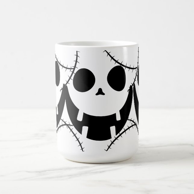 Simple Halloween jack-o-lantern pumpkin face Coffee Mug (Center)