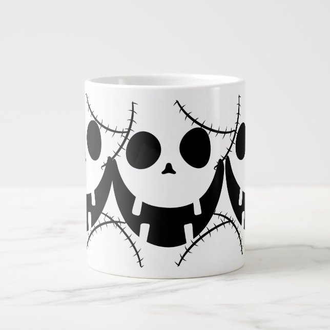 Simple Halloween jack-o-lantern pumpkin face Large Coffee Mug (Front)