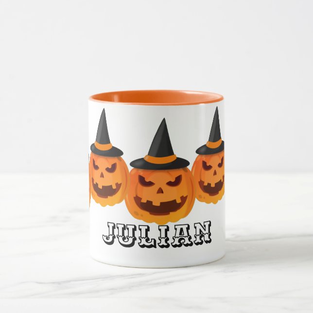 Simple Halloween jack-o-lantern pumpkin face Mug (Center)