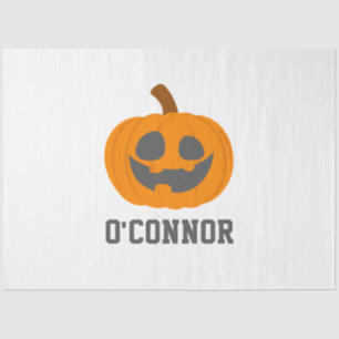 Simple Halloween jack-o-lantern pumpkin face Name Tissue Paper
