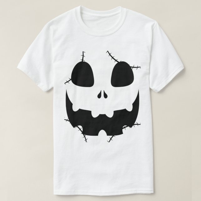 Simple Halloween jack-o-lantern pumpkin face T-Shirt (Design Front)