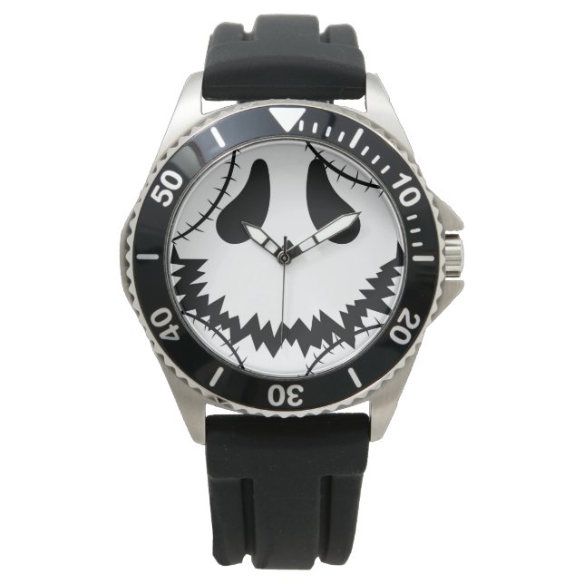 Simple Halloween jack-o-lantern pumpkin face Watch (Front)