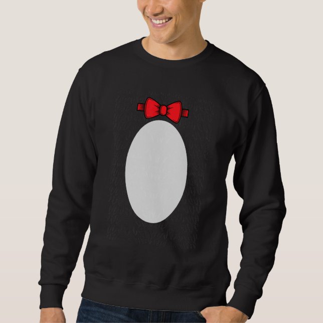 Simple Halloween Penguin Costume Bowtie Sweatshirt (Front)