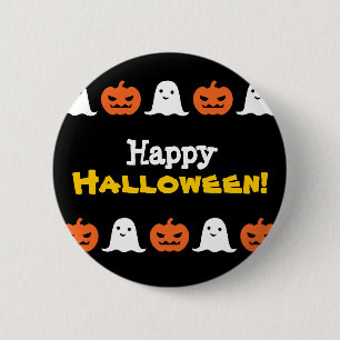 Simple Halloween Pumpkin and Ghost Button