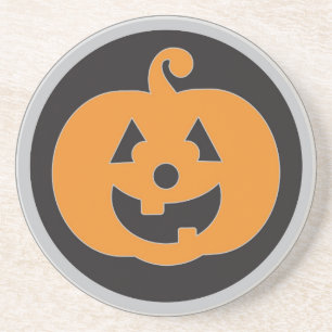 Simple Halloween pumpkin coasters
