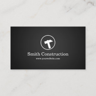 Simple Hammer icon Construction Business Card