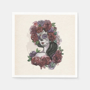 Simple Hand-drawn Dia de los Muertos   Napkin