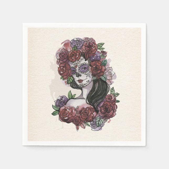 Simple Hand-drawn Dia de los Muertos | Napkin (Front)