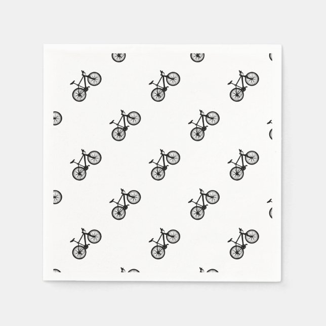 Simple hand drawn doodle of bicycle napkin (Front)