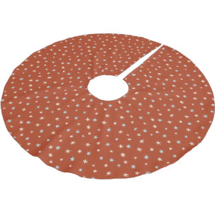 Simple Hand-drawn Scattered Holiday Stars Brushed Polyester Tree Skirt