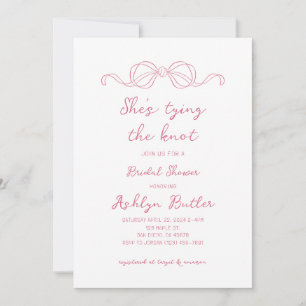 Simple Hand Drawn Shes Tying the Knot Invitation