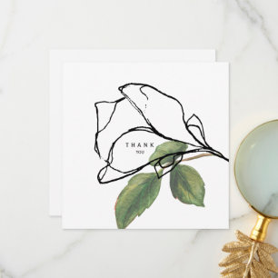 Simple Hand-Drawn Stem Foliage Funeral Thank You Card