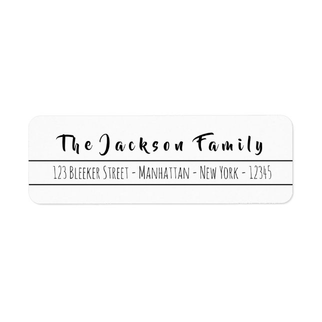 Simple Hand Lettered Script Return Address Return Address Label (Front)