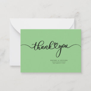 Simple Hand-Lettered Script Thank You Card