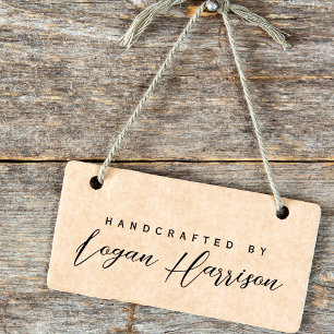 Simple Handcrafted By Personalised Rubber Stamp