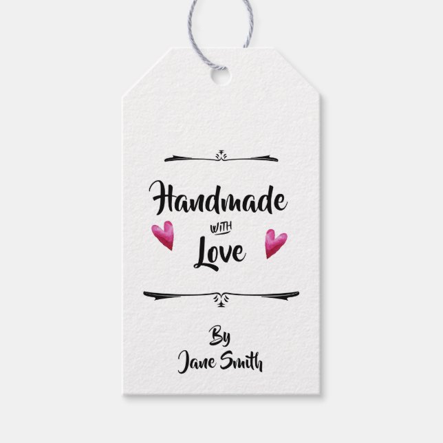 Simple Handmade with Love Gift Tags (Front)