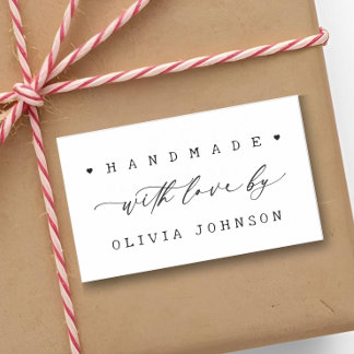 Simple Handmade with Love Script Business Rectangular Sticker