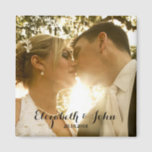 Simple Handwriting Wedding Photo Magnet<br><div class="desc">Easily replace the template sample photo with your own wedding photo to make personalised wedding favour or keepsake</div>