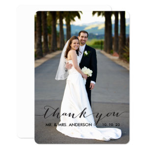 Simple Handwriting Wedding Thank You Card