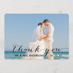 Simple Handwriting Wedding Thank You Card