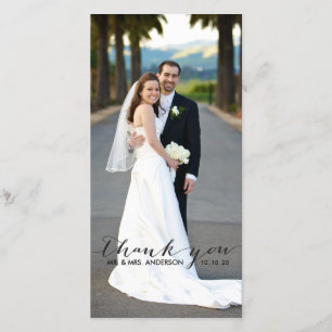 Simple Handwriting Wedding Thank You Photo Card