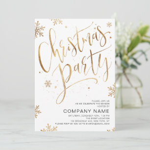 Simple handwritten calligraphy Christmas Party Invitation