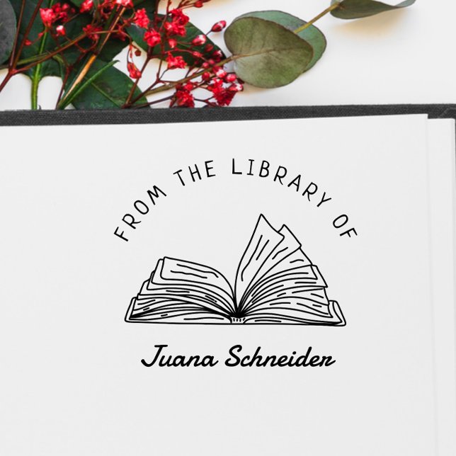 Simple Handwritten Custom Name Library Book  Self-inking Stamp (Creator Uploaded)