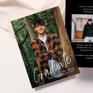 Simple Handwritten Modern Photo Graduation Invitation