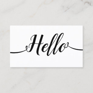 Simple Handwritten Script Calligraphy Hello Business Card