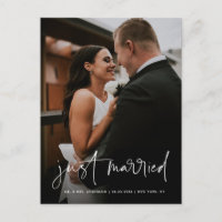 Simple Handwritten Script Just Married Wedding