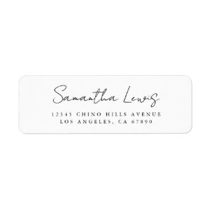 Simple Handwritten Script Name Return Address Label