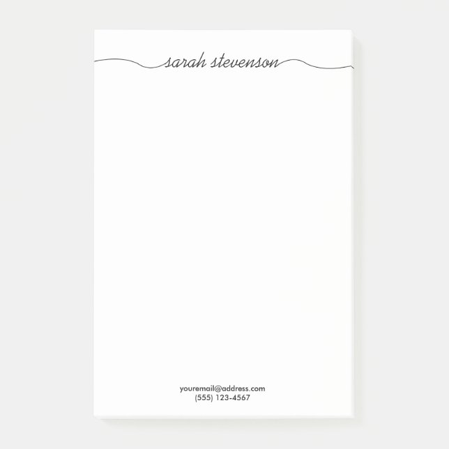 Simple Handwritten Script Typography Professional Post-it Notes (Front)