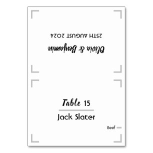 Simple Handwritten Script Wedding Table Card