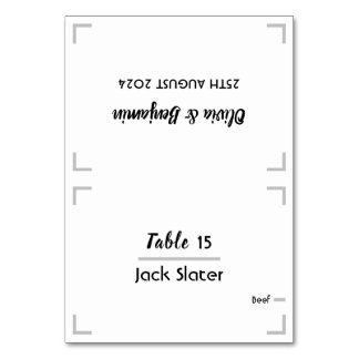Simple Handwritten Script Wedding Table Card