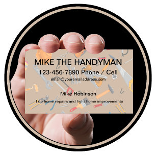 Simple Handyman Business Cards Tool Background
