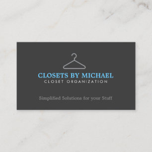 Simple Hanger Logo for Boutique, Closet Organiser Business Card