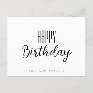Simple Happy Birthday Business  Postcard