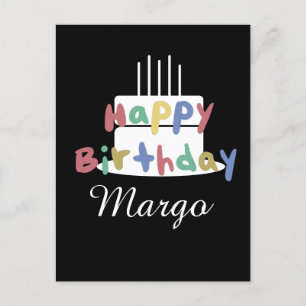 Simple Happy Birthday Hand Lettering Postcard