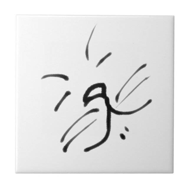 Simple Happy Cat Face Ceramic Tile (Front)