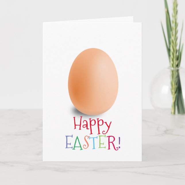 Simple Happy Easter Egg Tender Pastel Colours Holiday Card (Front)