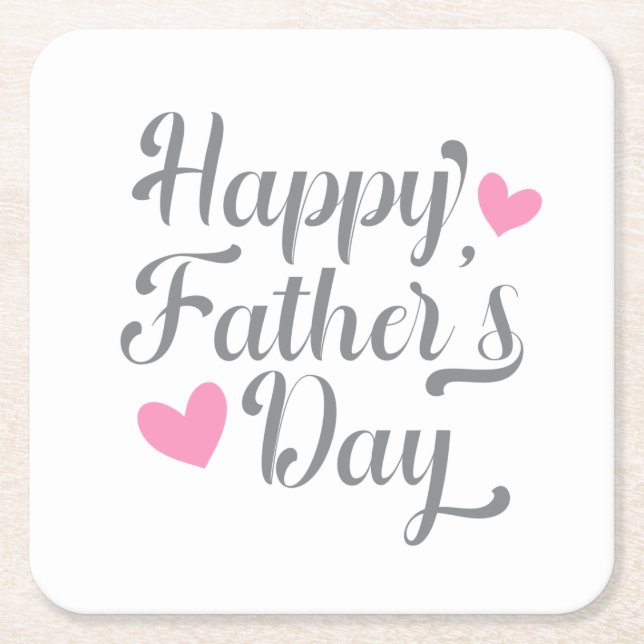 Simple Happy Father's Day Calligraphy | Coaster (Front)