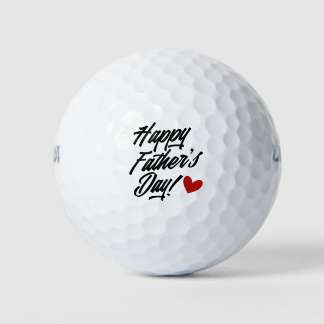 Simple Happy Father's Day Calligraphy | Golf Balls (Front)
