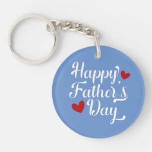 Simple Happy Father's Day Calligraphy   Keychain