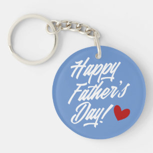 Simple Happy Father's Day Calligraphy   Keychain