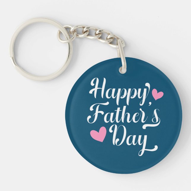 Simple Happy Father's Day Calligraphy | Keychain (Front)
