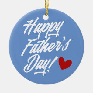 Simple Happy Father's Day Calligraphy Ornament
