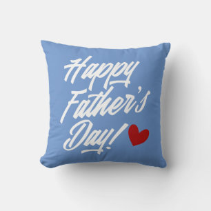 Simple Happy Father's Day Calligraphy Throw Pillow