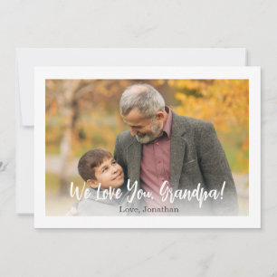 simple Happy Father's day, grandpa one photo Holiday Card
