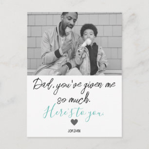 simple Happy Father's day, Great Quote photo Holiday Postcard