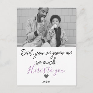 simple Happy Father's day, Great Quote photo Holiday Postcard